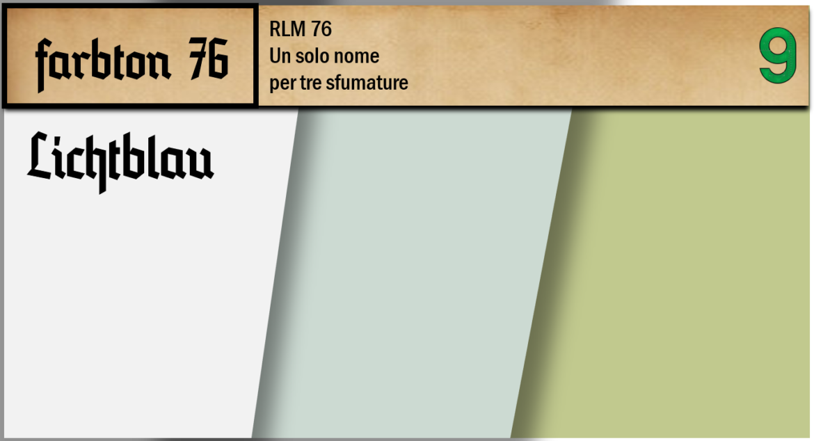 RLM 76 verde 9.com Studio sulla colorazione dei velivoli della Luftwaffe RLM 76
