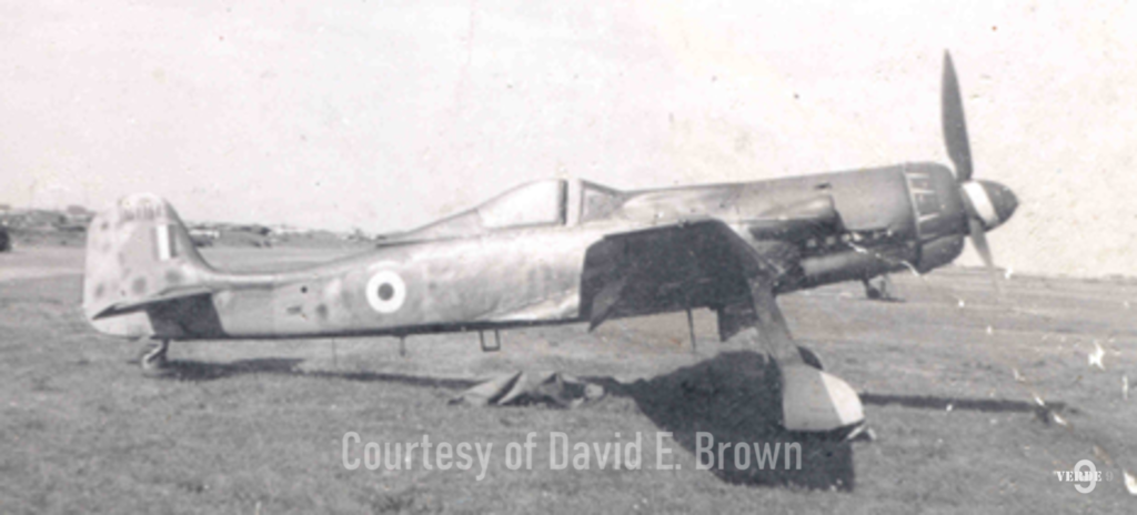 Profile view of “Green 9” taken at Schleswig on 14 July 1945 by P/O Steve Butte of RCAF 403 Squadron (the date is confirmed in his flight book).